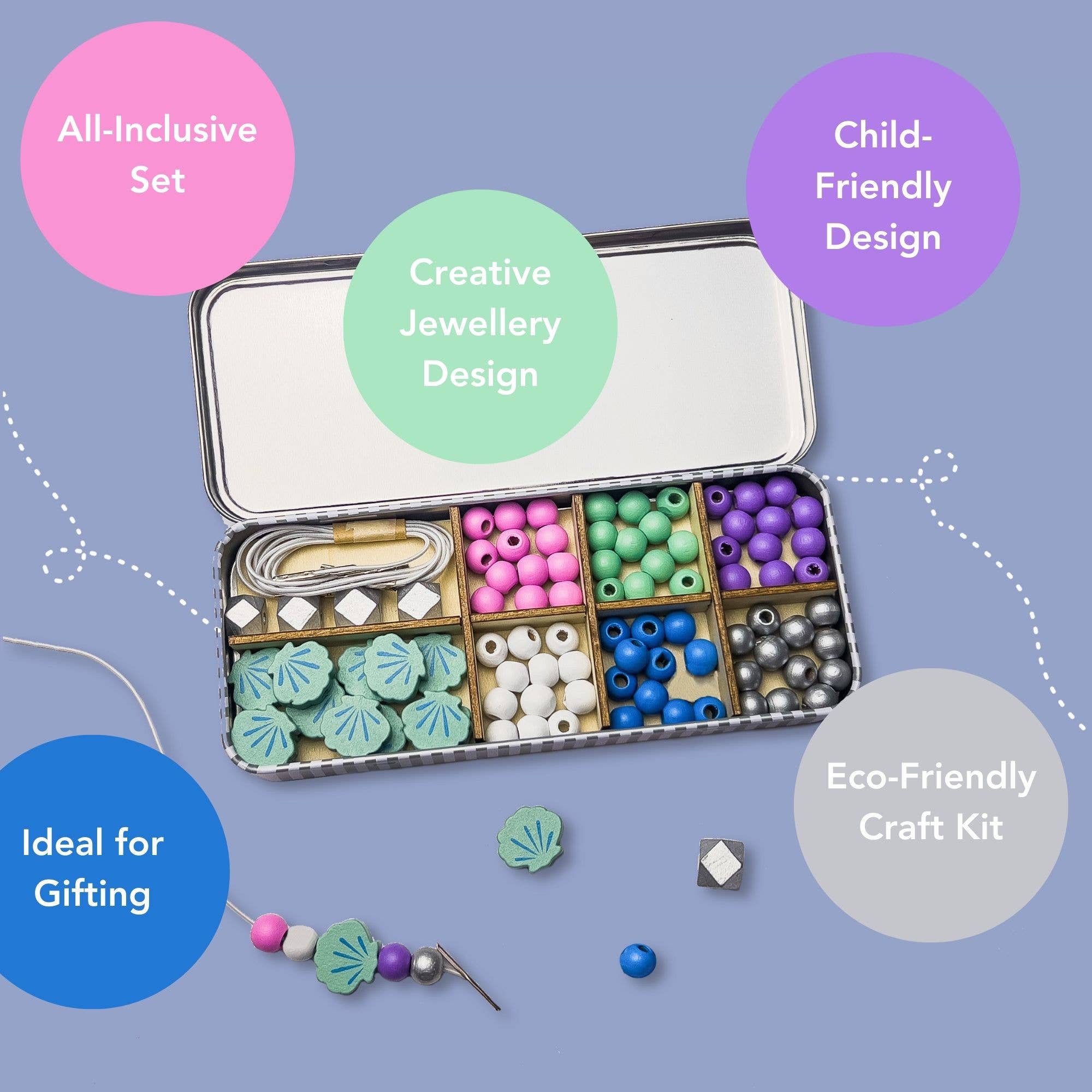 Buy Mermaid Bracelet Bead Kit | Art and Craft Box for kids by Learning Bugs UK