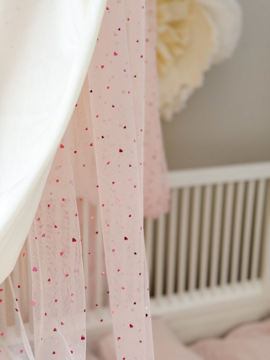 MINICAMP Kids Bed Canopy with Tulle & Tassels in Cream – Teepees for children, available at Learning Bugs UK