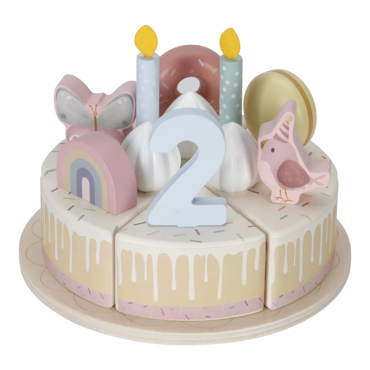 Wooden Birthday Cake Pink FSC – for children, available at Learning Bugs UK