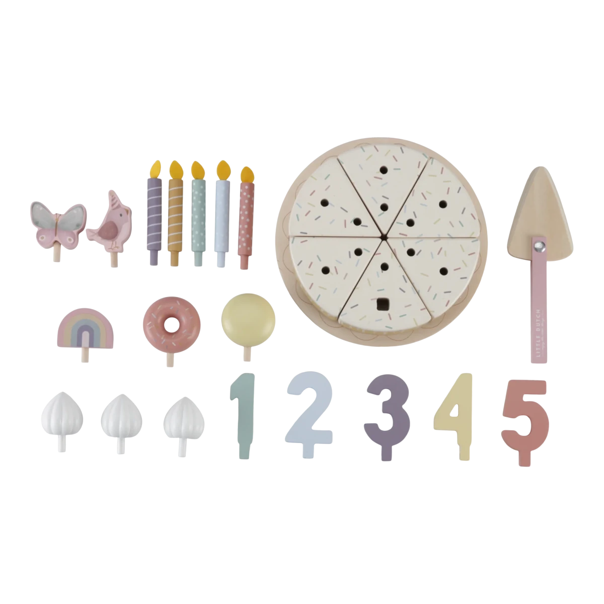 Wooden Birthday Cake Pink FSC – for children, available at Learning Bugs UK