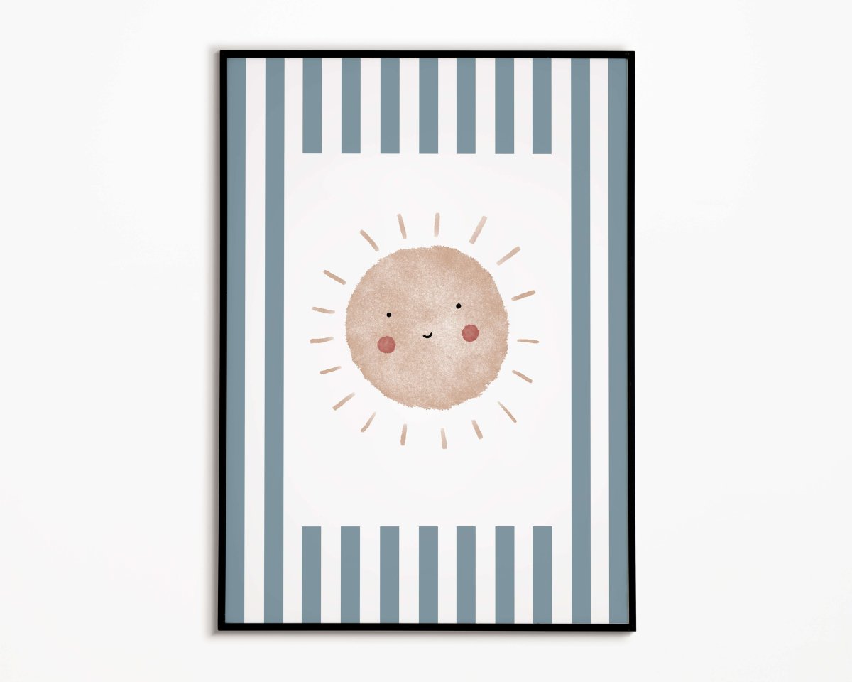 Boho Sunshine Print - Blue Stripes – for children, available at Learning Bugs UK