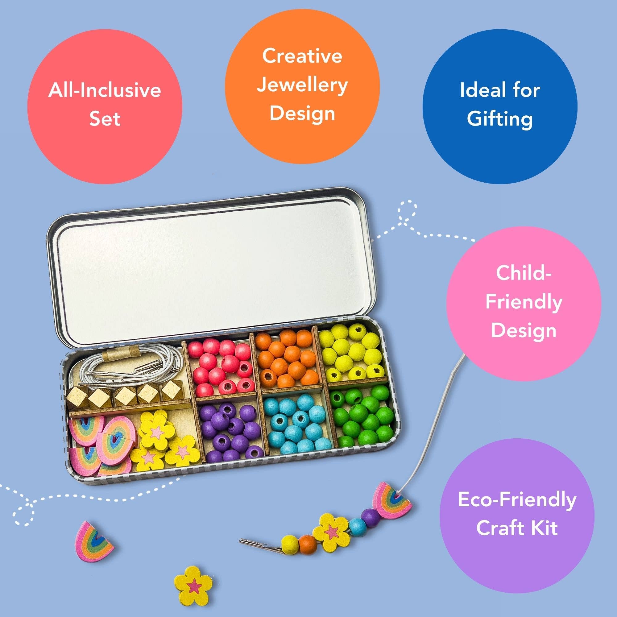 Buy Rainbow Bracelet Bead Kit | Art and Craft Box for kids by Learning Bugs UK