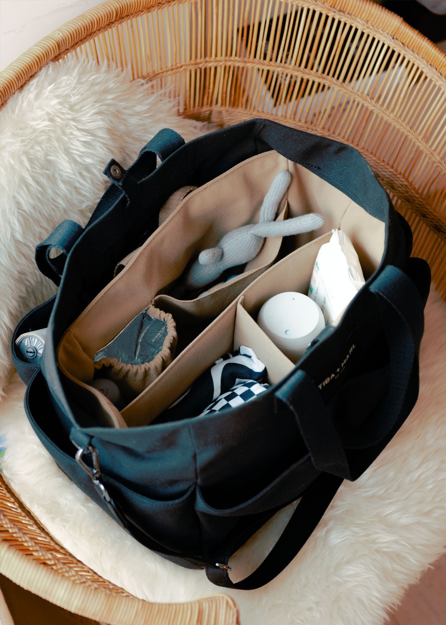 Buy T+M Canvas Pocket Tote Black | Tote Bag for kids by Learning Bugs UK