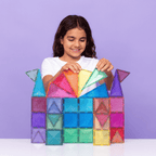 Buy Connetix Magnetic Tiles 48pc Glitter Castle Pack | for kids by Learning Bugs UK