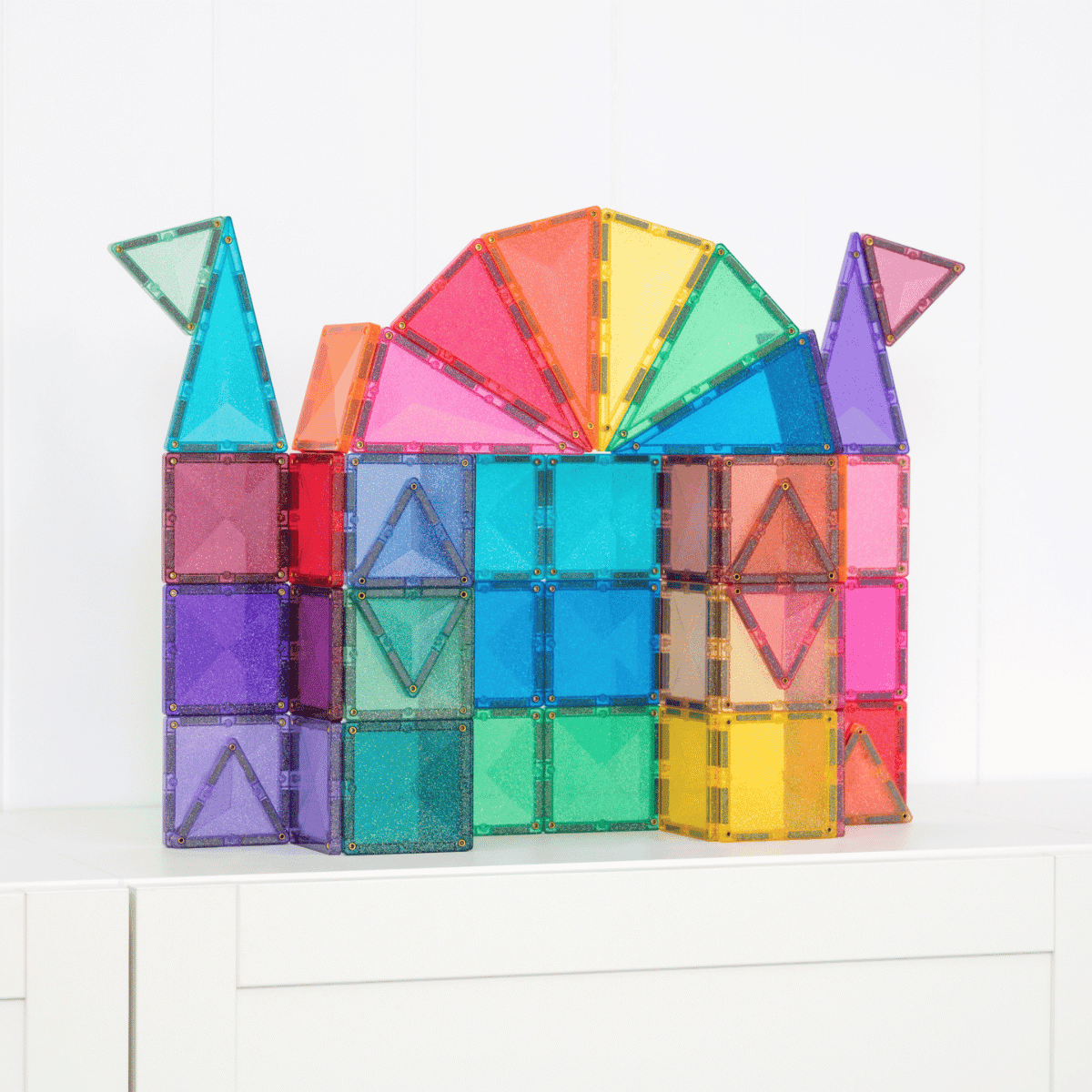 Connetix Magnetic Tiles 48pc Glitter Castle Pack