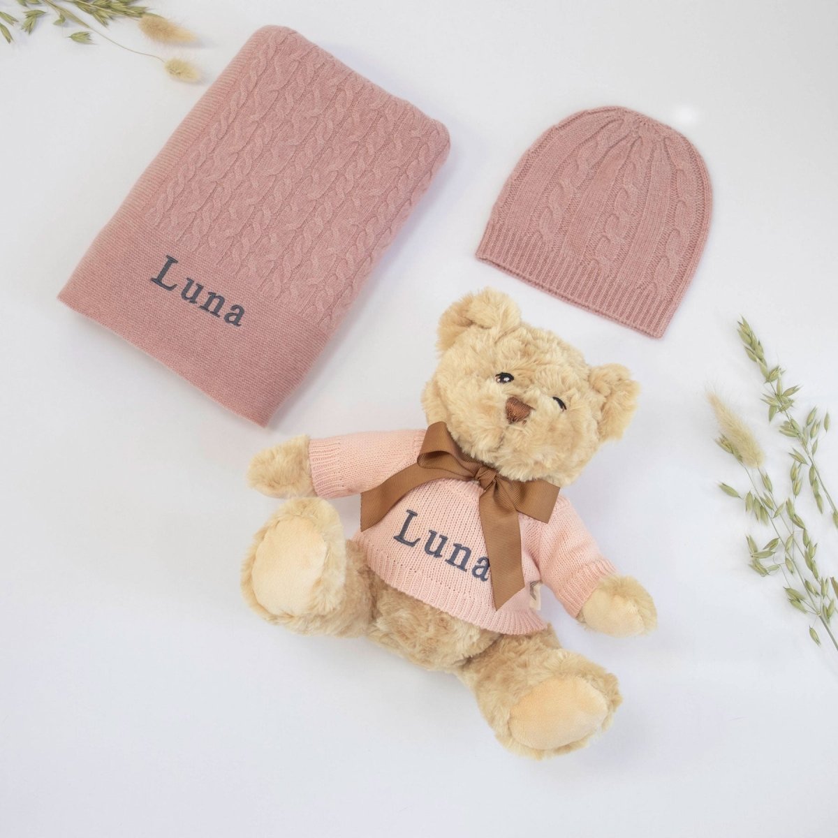 Cashmere and Teddy Gift Set - Rosewood – for children, available at Learning Bugs UK