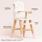 Le Toy Van Doll's Wooden High Chair – for children, available at Learning Bugs UK