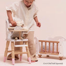 Le Toy Van Doll's Wooden High Chair – for children, available at Learning Bugs UK
