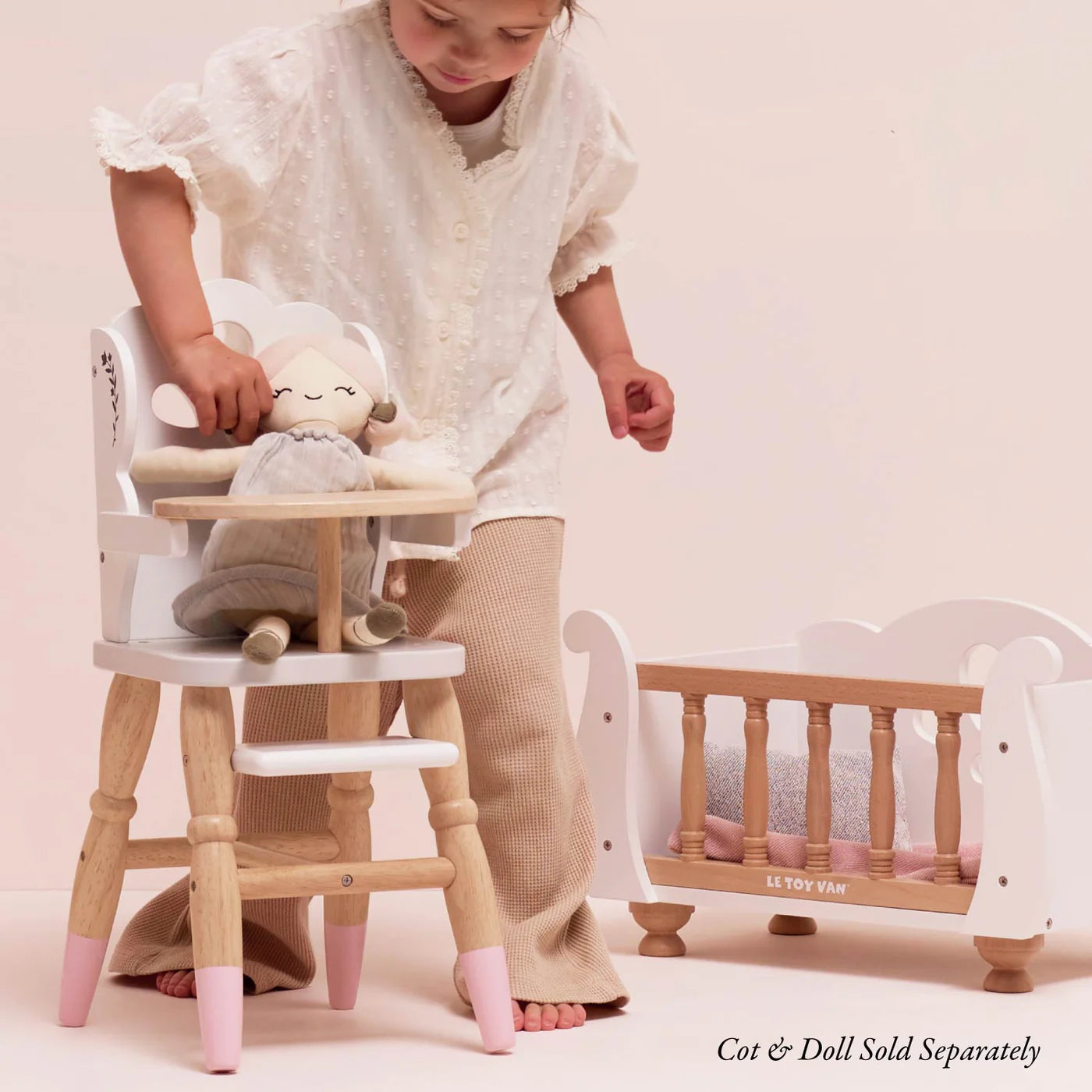 Le Toy Van Doll's Wooden High Chair