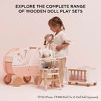 Le Toy Van Doll's Wooden High Chair – for children, available at Learning Bugs UK
