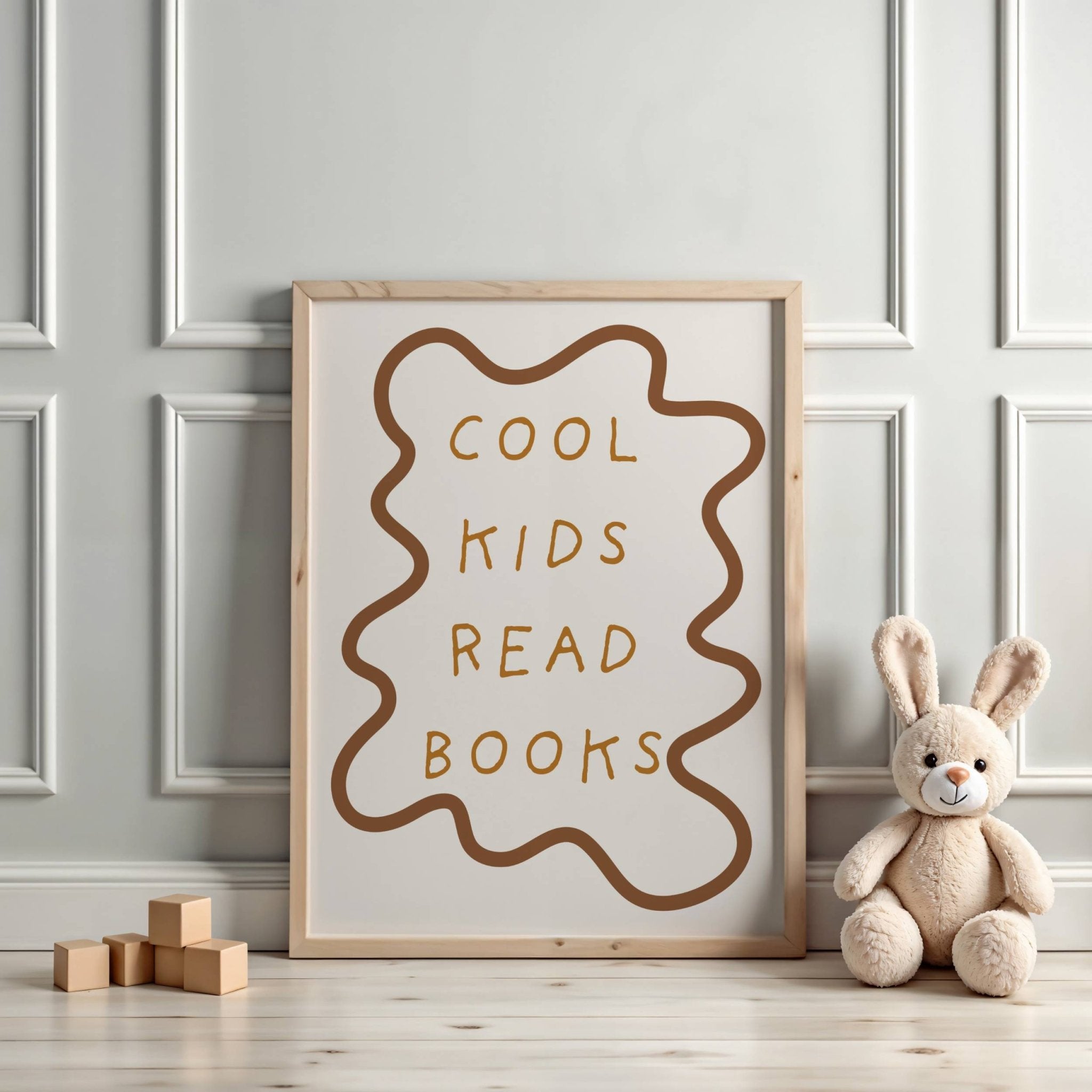 Buy Cool Kids Read Books - Wavy Edition - Fine Art Print | for kids by Learning Bugs UK