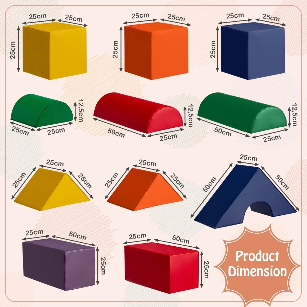 Buy 11 - Piece Climb and Crawl Foam Block Play Set | for kids by Learning Bugs UK