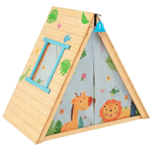 Buy 2 - in - 1 Children Climbing Playhouse with Front Bell and Window | for kids by Learning Bugs UK