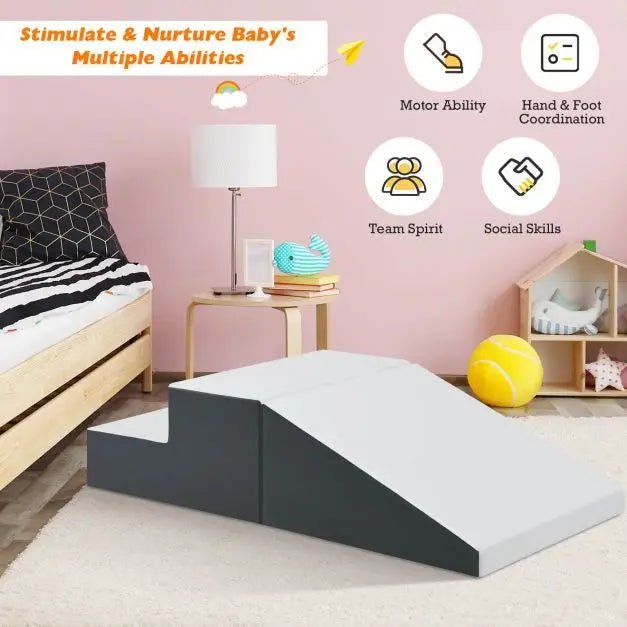 Buy 2 - Piece Step and Slide Climber for Infants and Toddlers - White | for kids by Learning Bugs UK