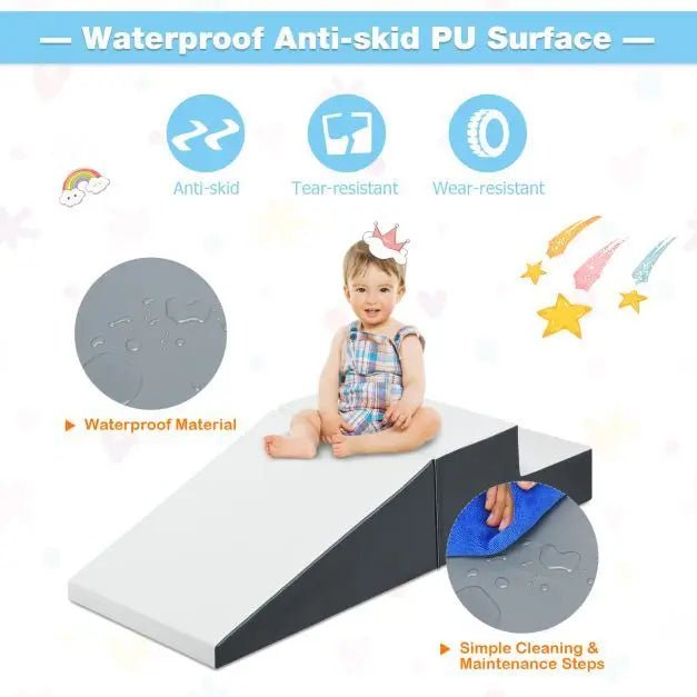 Buy 2 - Piece Step and Slide Climber for Infants and Toddlers - White | for kids by Learning Bugs UK