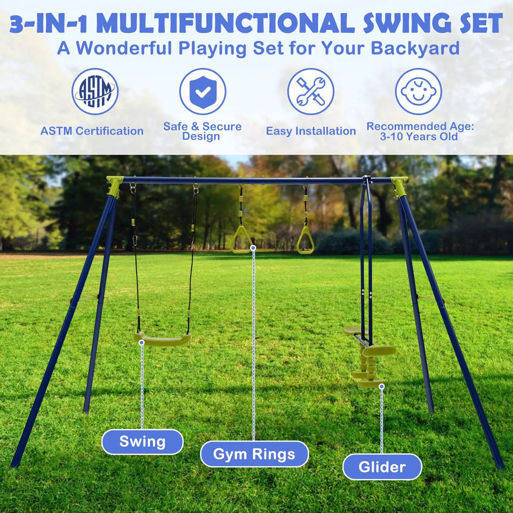 Buy 3 - in - 1 Multifunctional A - Frame Swing Set | for kids by Learning Bugs UK