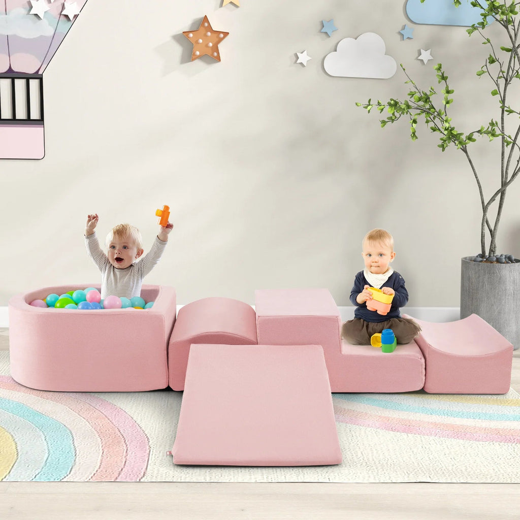 Buy 5 - Piece Climb and Crawl Playset with Ball Pit for Kids - Pink | for kids by Learning Bugs UK