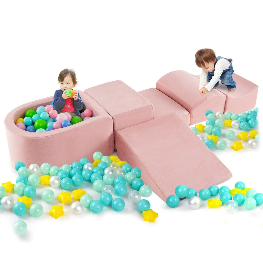 Buy 5 - Piece Climb and Crawl Playset with Ball Pit for Kids - Pink | for kids by Learning Bugs UK