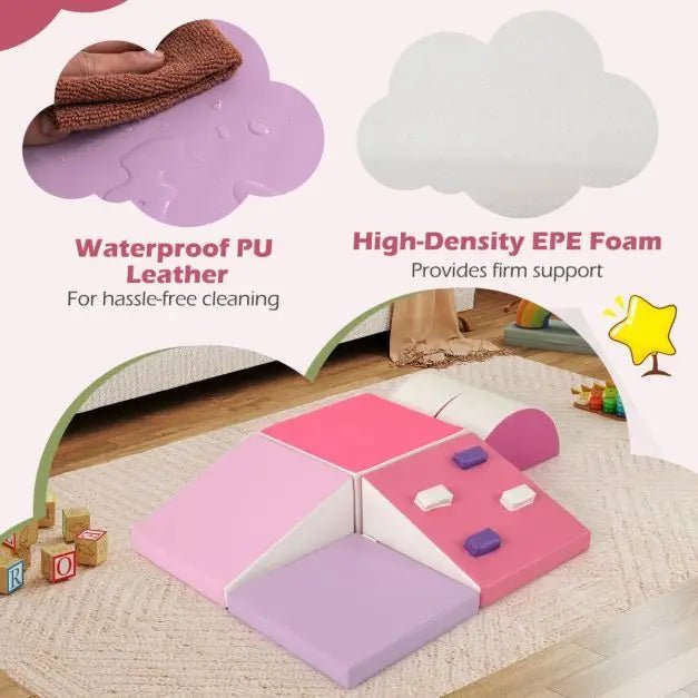 Buy 6 Piece Foam Climbing Toys for Toddlers with PU Leather Cover - Rose | for kids by Learning Bugs UK