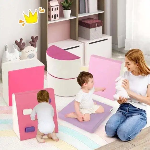 Buy 6 Piece Foam Climbing Toys for Toddlers with PU Leather Cover - Rose | for kids by Learning Bugs UK