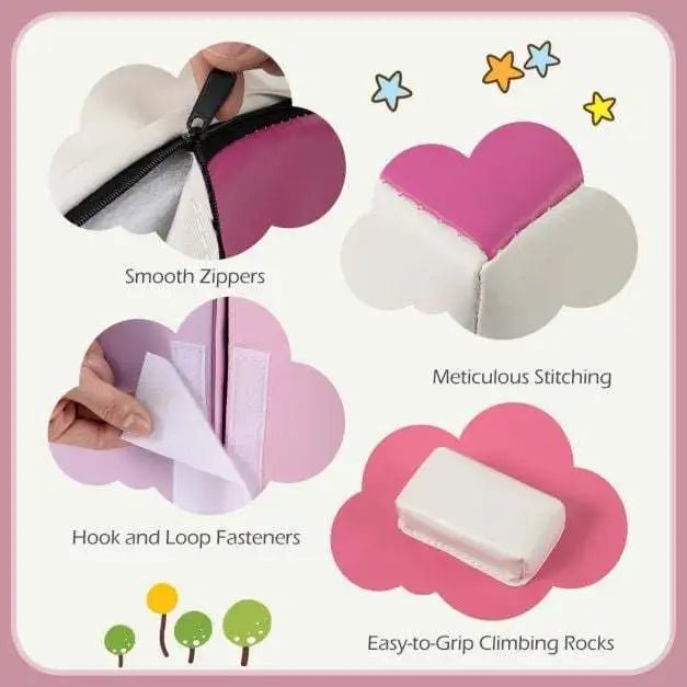 Buy 6 Piece Foam Climbing Toys for Toddlers with PU Leather Cover - Rose | for kids by Learning Bugs UK