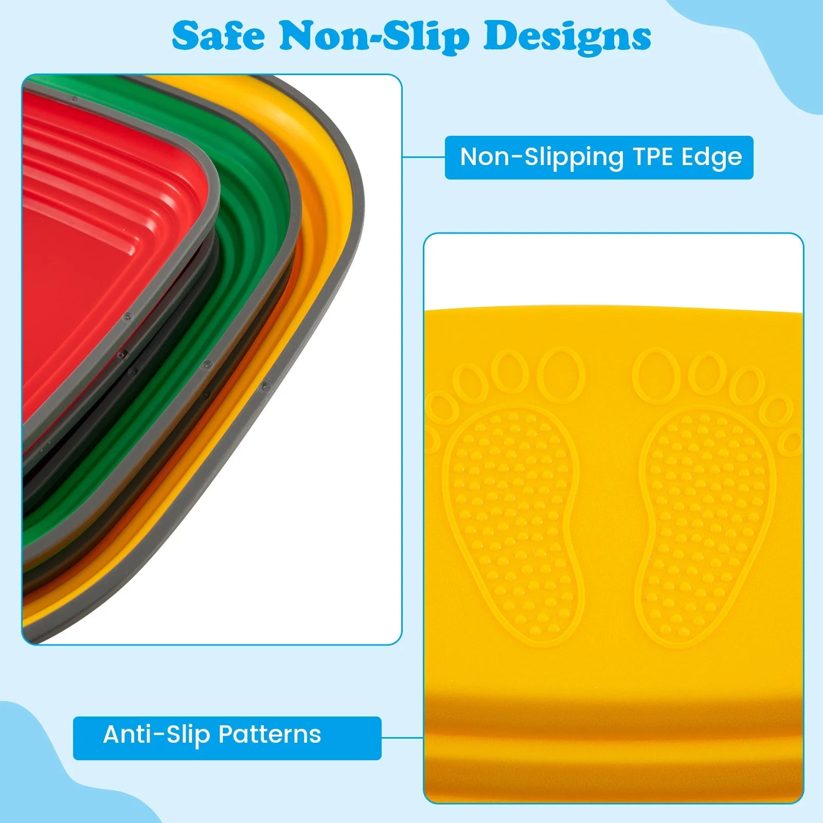 Buy 6 Pieces Kids Stepping Stone Non - Slip Square Toddler Balance Stones - Multicolor | for kids by Learning Bugs UK