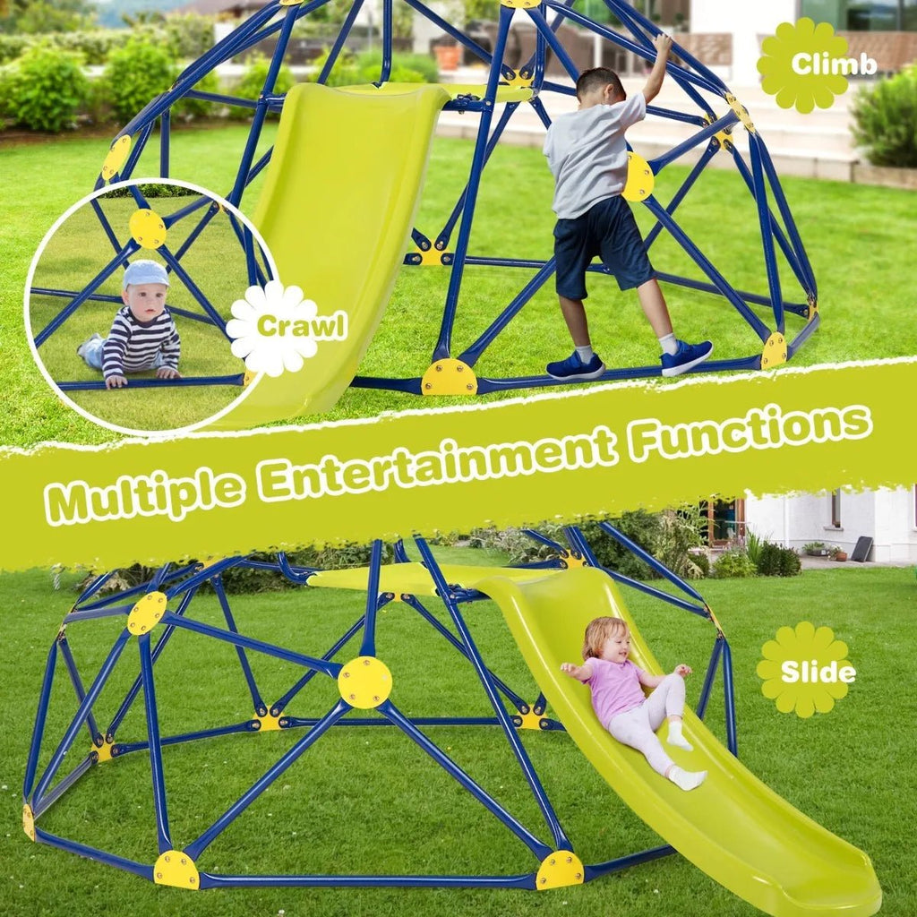 Buy Geometric Dome Climber and Play Set with Slide - Green | for kids by Learning Bugs UK