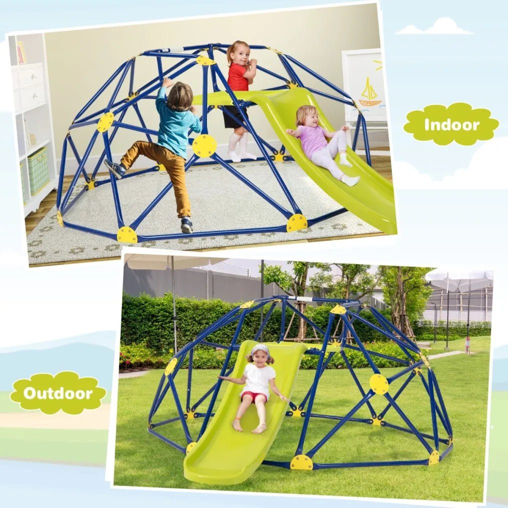Buy Geometric Dome Climber and Play Set with Slide - Green | for kids by Learning Bugs UK