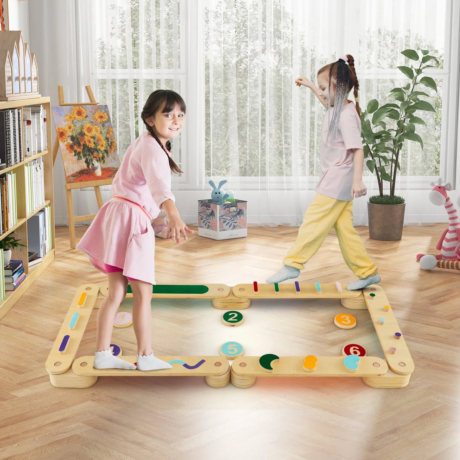 Buy Montessori Balance Beam Set with Stepping Stones | for kids by Learning Bugs UK