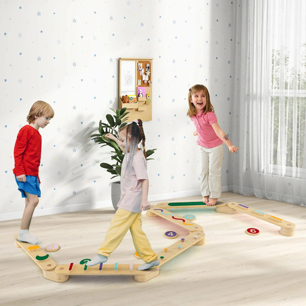 Buy Montessori Balance Beam Set with Stepping Stones | for kids by Learning Bugs UK