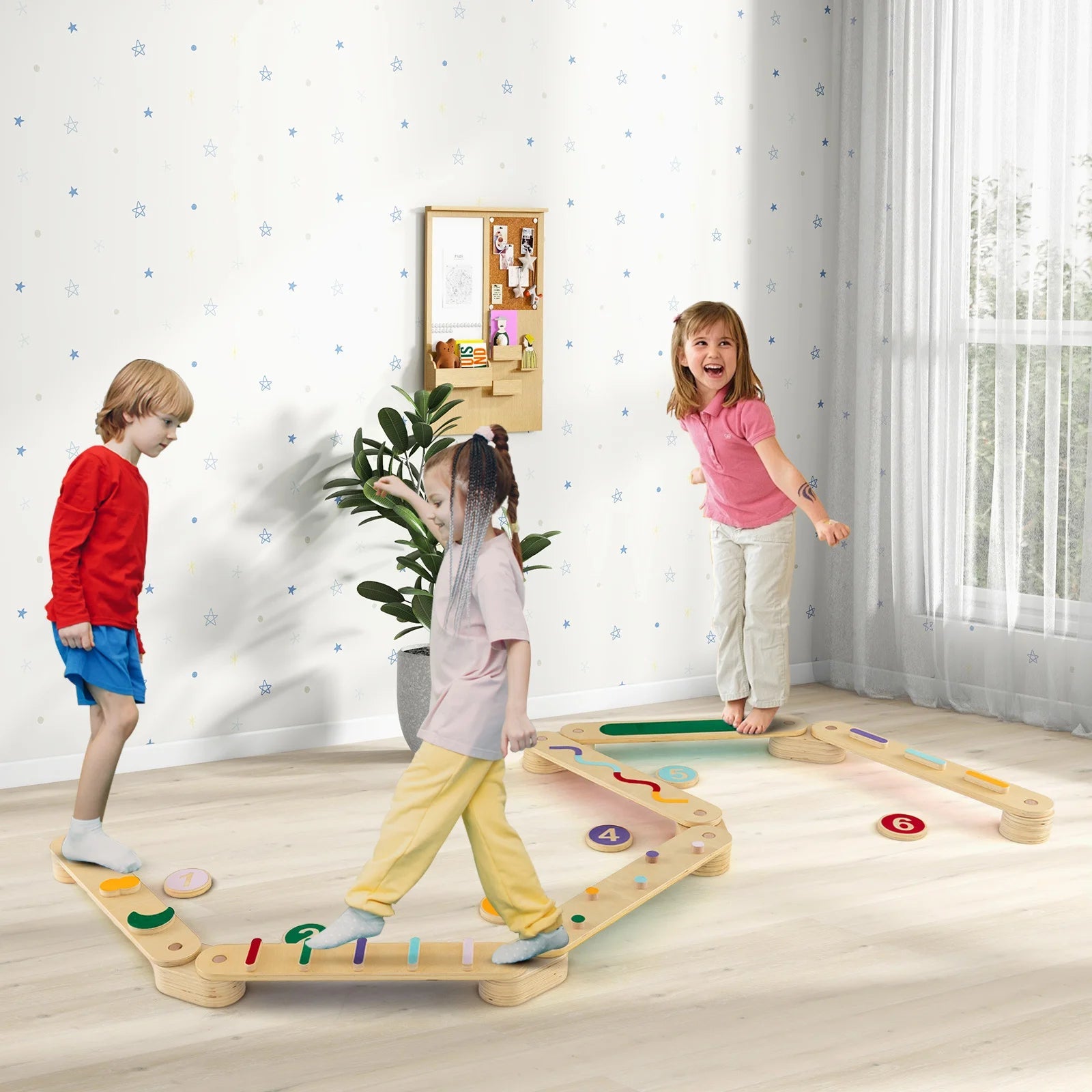 Buy Montessori Balance Beam Set with Stepping Stones | for kids by Learning Bugs UK
