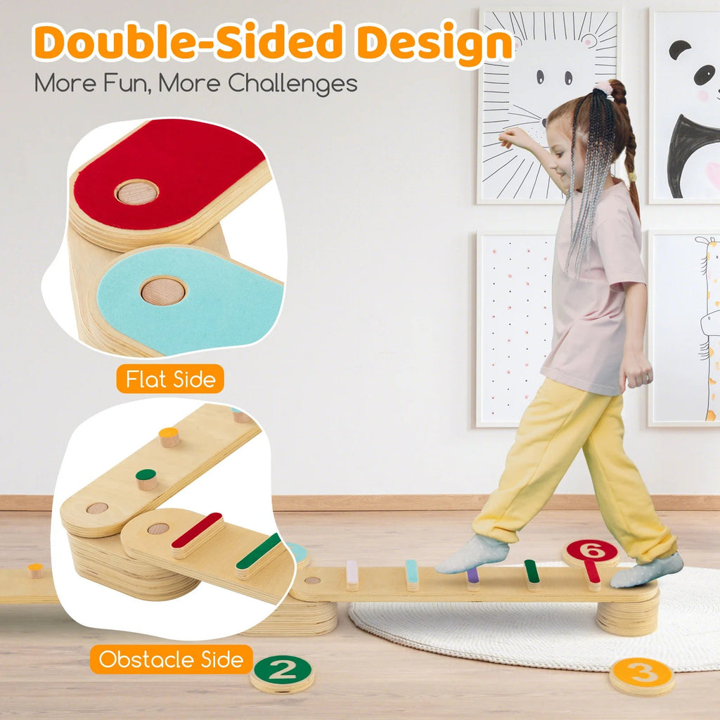 Buy Montessori Balance Beam Set with Stepping Stones | for kids by Learning Bugs UK