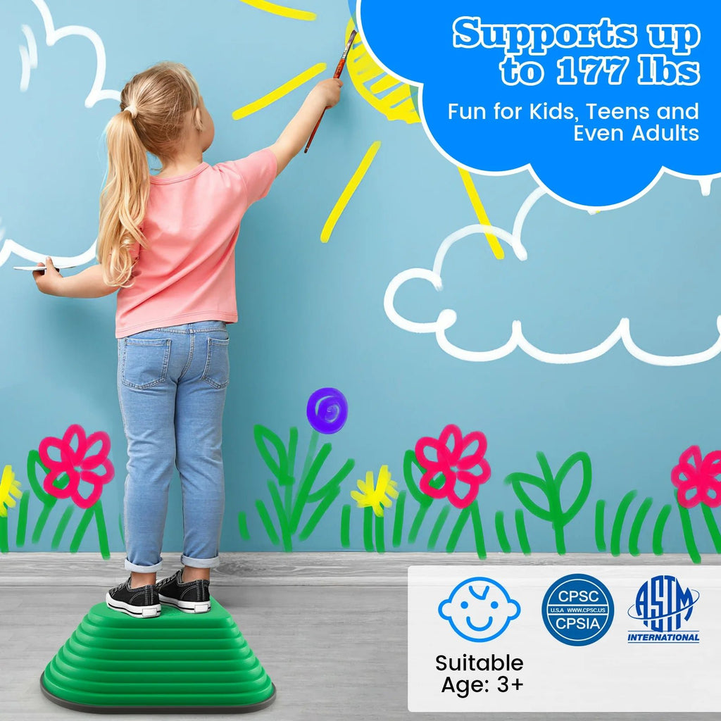 Buy Set of 11 Kids Stepping Stones Balance Blocks with Full Edge - Multicolor | for kids by Learning Bugs UK