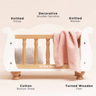 Le Toy Van Doll's Wooden Cot – for children, available at Learning Bugs UK
