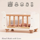 Le Toy Van Doll's Wooden Cot – for children, available at Learning Bugs UK