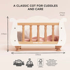 Le Toy Van Doll's Wooden Cot – for children, available at Learning Bugs UK