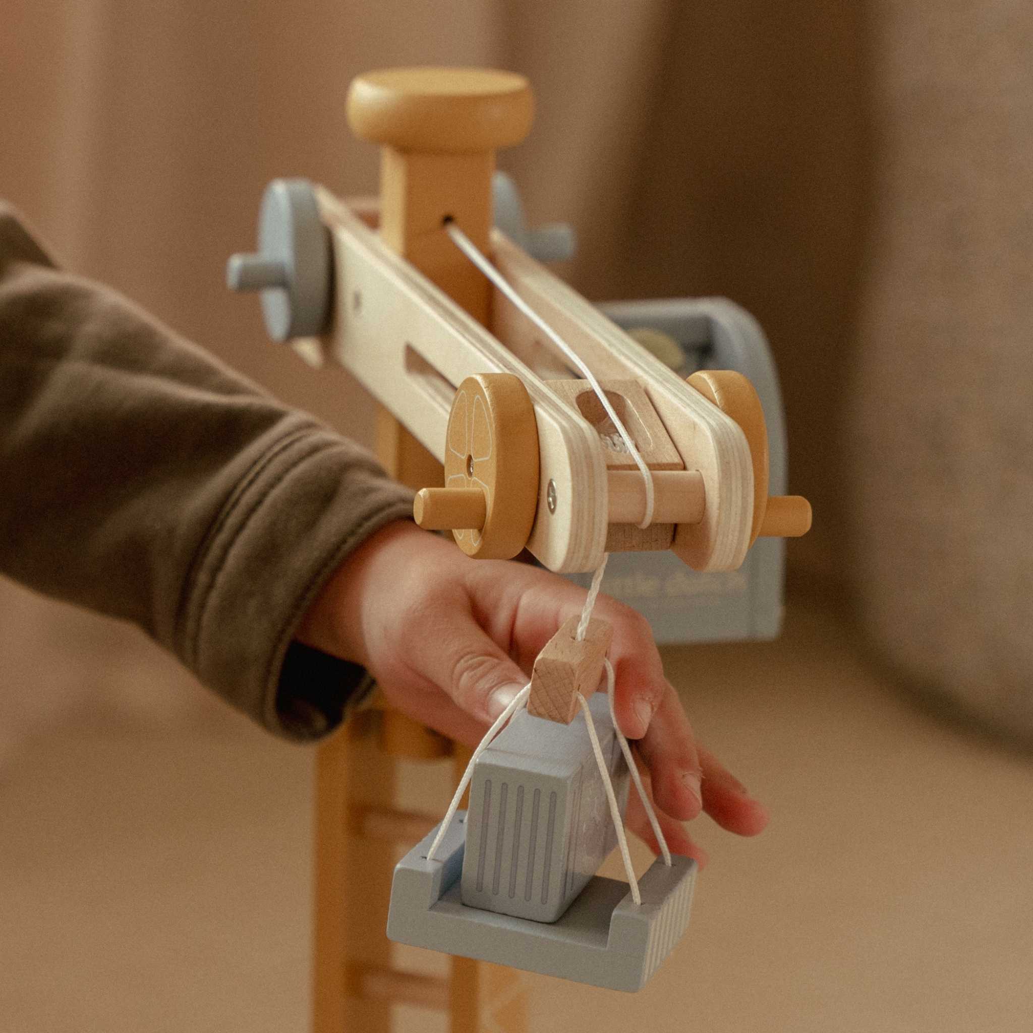 Buy Little Dutch Wooden Train Track Crane Set | for kids by Learning Bugs UK