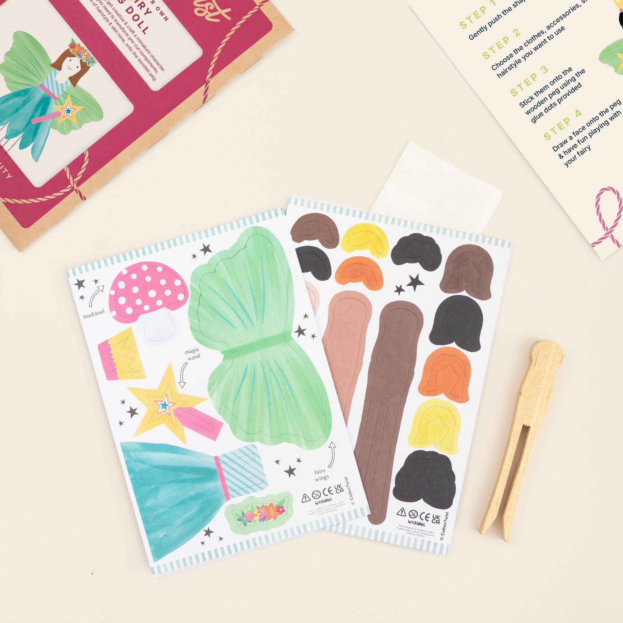 Buy Make Your Own Fairy Peg Doll | Art and Craft Box for kids by Learning Bugs UK