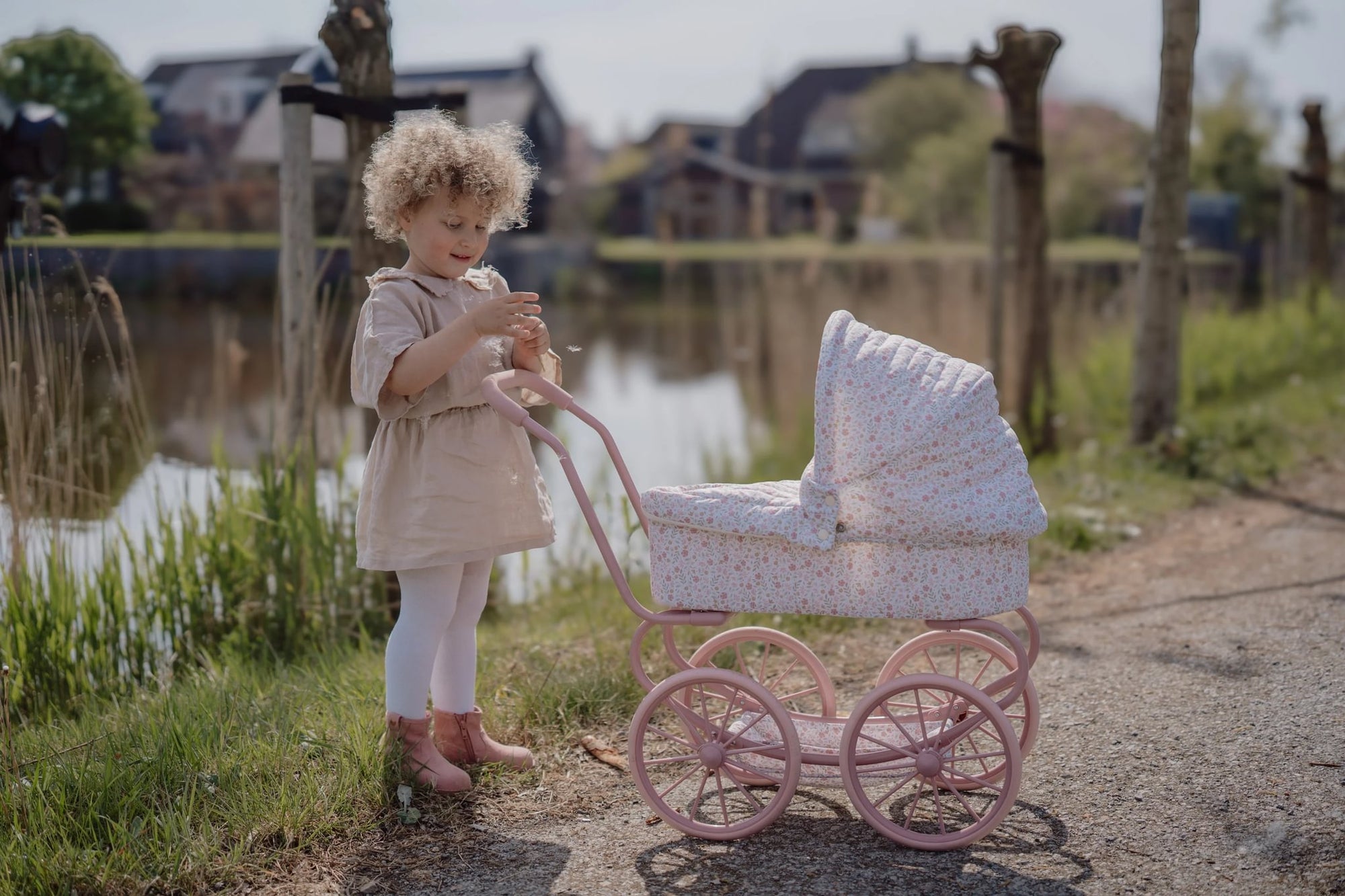 Little Dutch Metal Doll Pram - White