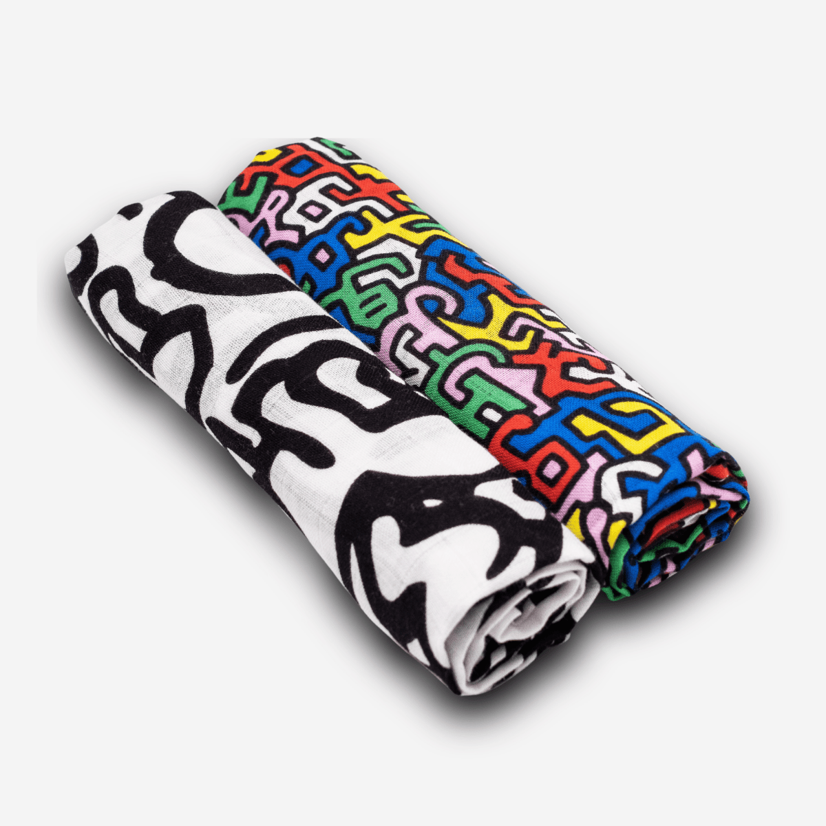 ETTA LOVES x KEITH HARING 2 Pack Muslin Squares – Muslin squares for children, available at Learning Bugs UK