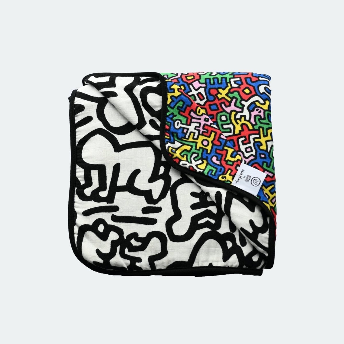 ETTA LOVES x KEITH HARING Muslin Blanket - reversible – Blankets for children, available at Learning Bugs UK