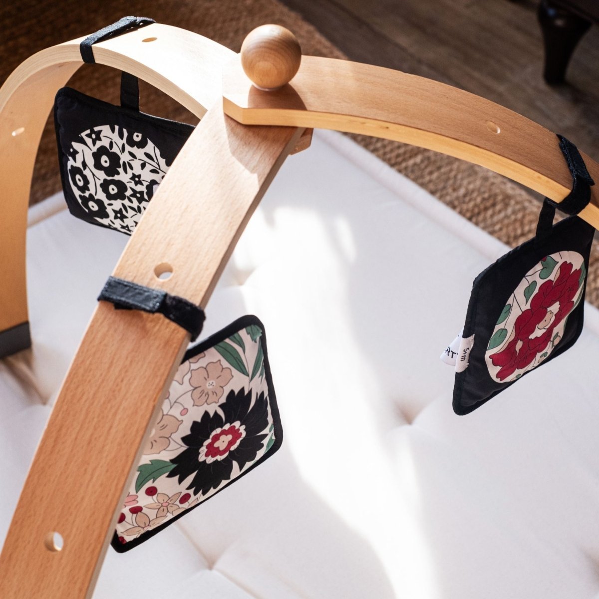 ETTA LOVES x LIBERTY – Sensory Hanging Squares – Hanging Squares for children, available at Learning Bugs UK