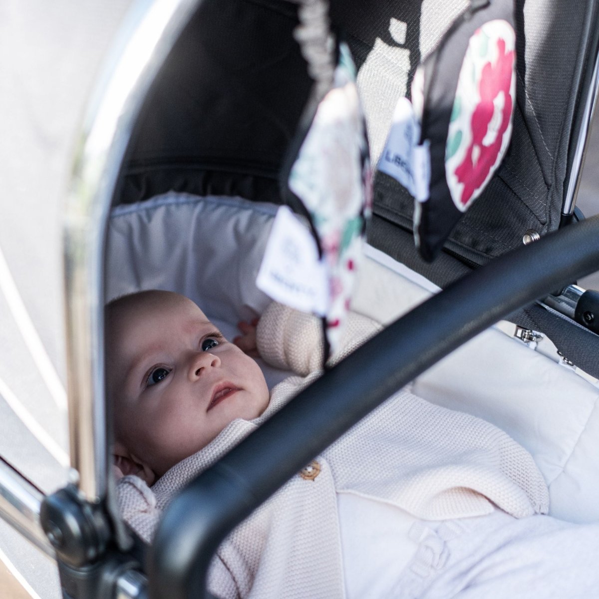 ETTA LOVES x LIBERTY – Sensory Hanging Squares – Hanging Squares for children, available at Learning Bugs UK