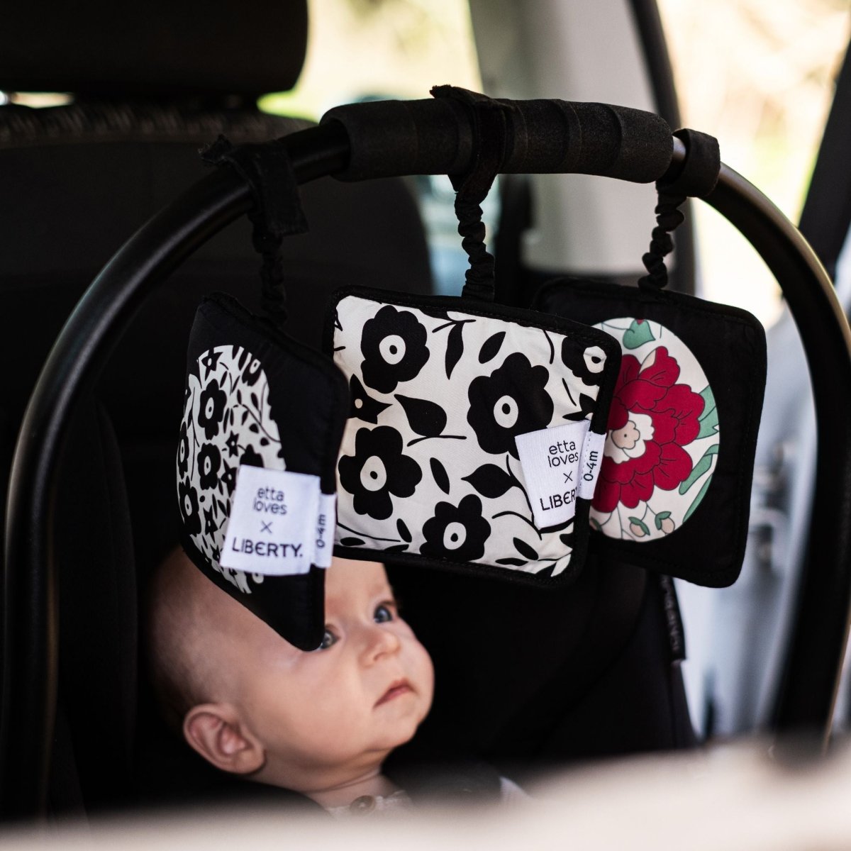 ETTA LOVES x LIBERTY – Sensory Hanging Squares – Hanging Squares for children, available at Learning Bugs UK