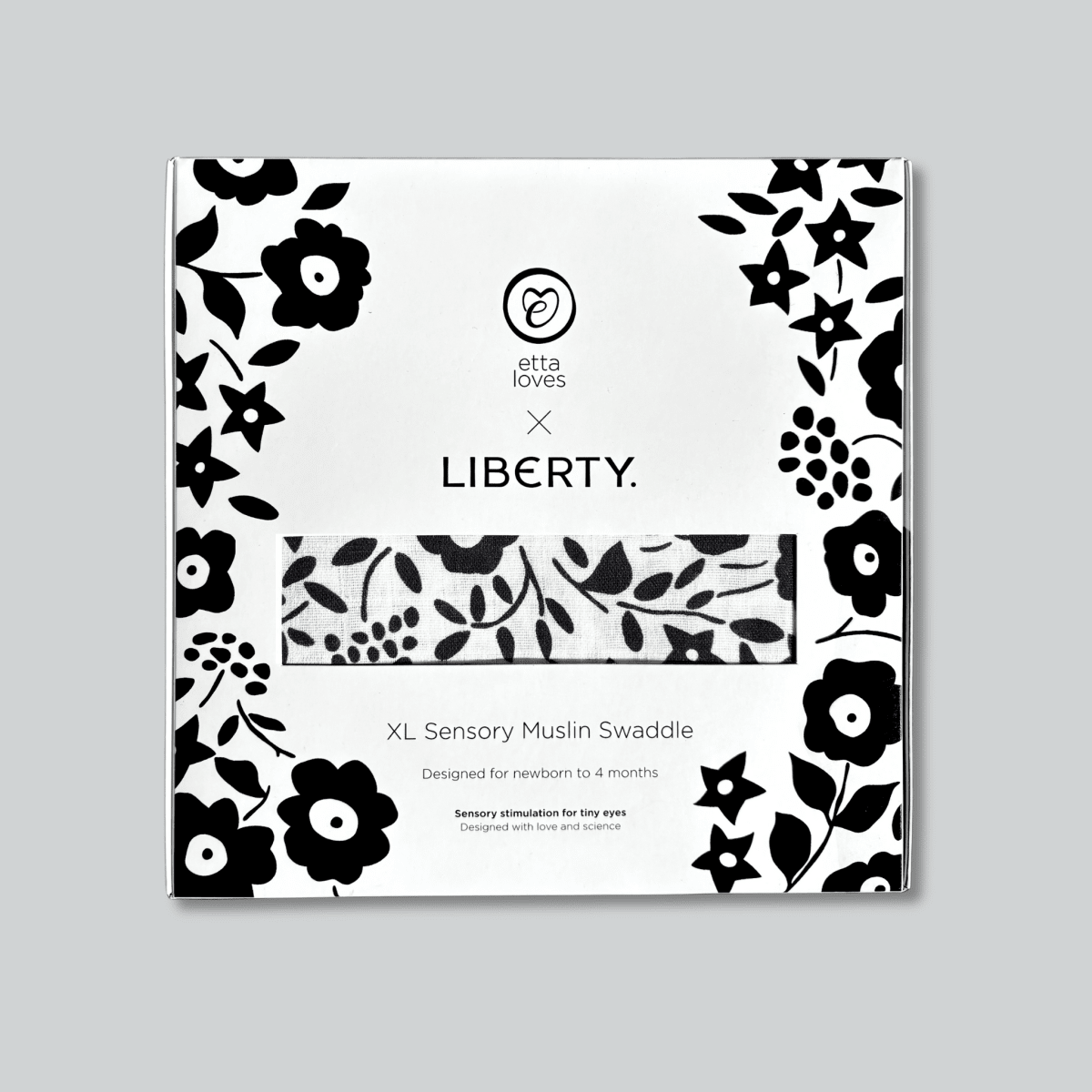 ETTA LOVES x LIBERTY – Sensory XL Muslin Swaddle – Muslin squares for children, available at Learning Bugs UK