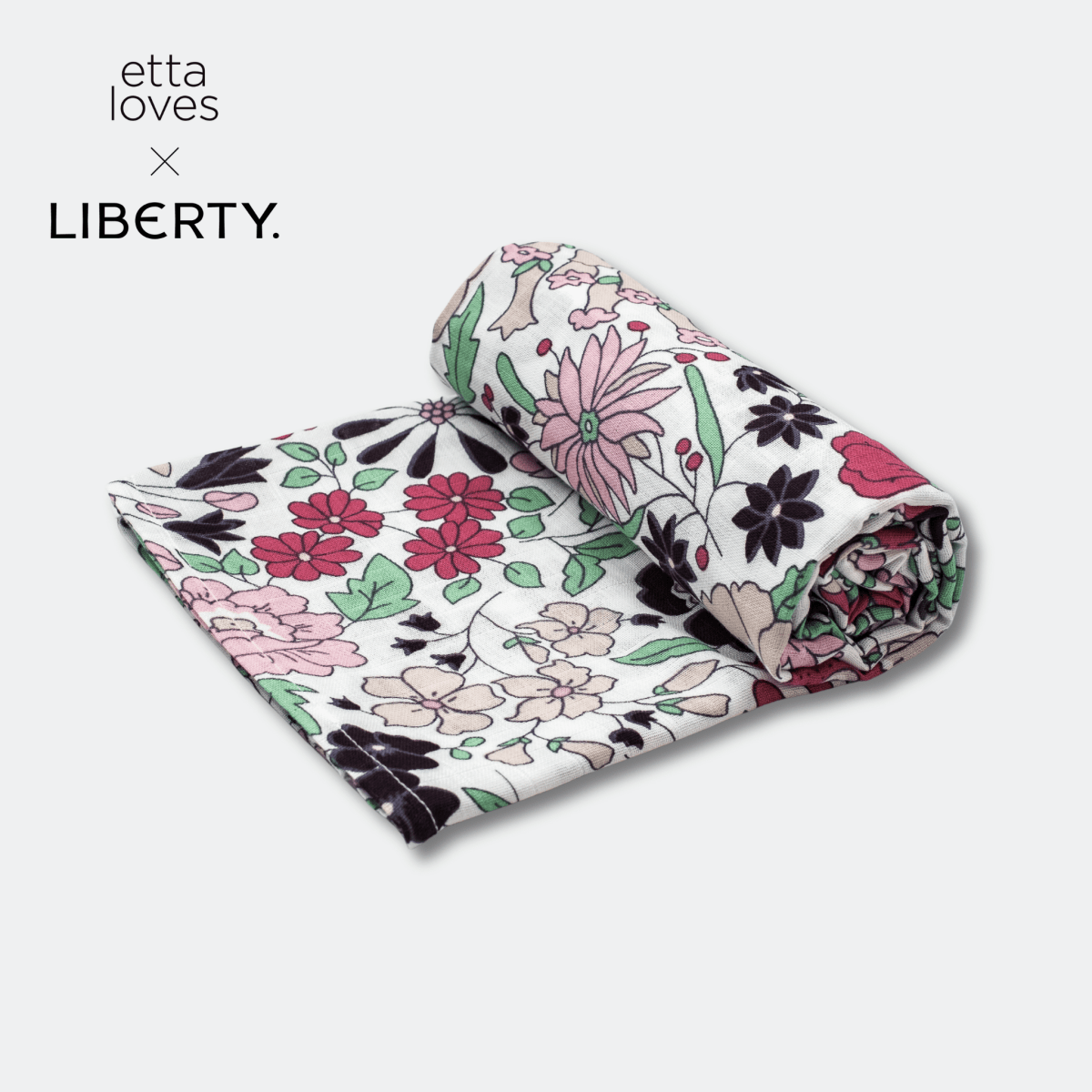 ETTA LOVES x LIBERTY – Sensory XL Muslin Swaddle – Muslin squares for children, available at Learning Bugs UK