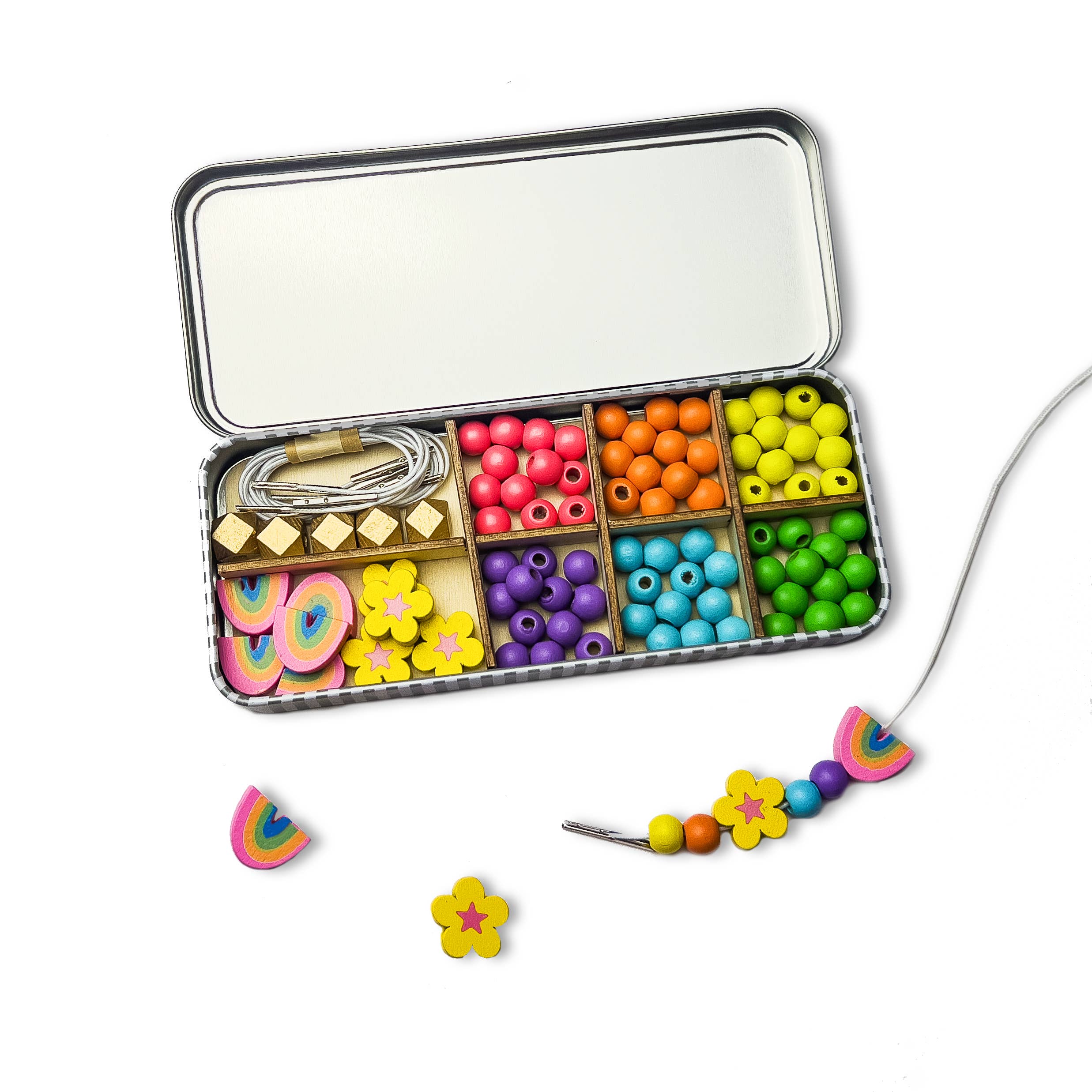 Buy Rainbow Bracelet Bead Kit | Art and Craft Box for kids by Learning Bugs UK