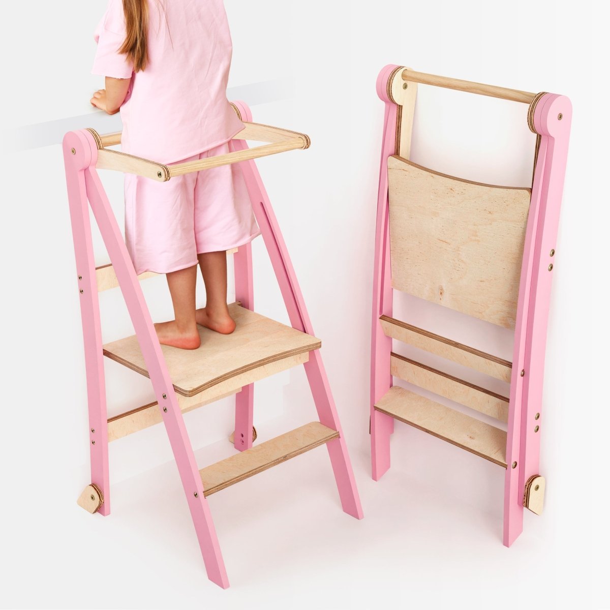 Goodevas Montessori Helper Tower – Pink – Learning Towers for children, available at Learning Bugs UK