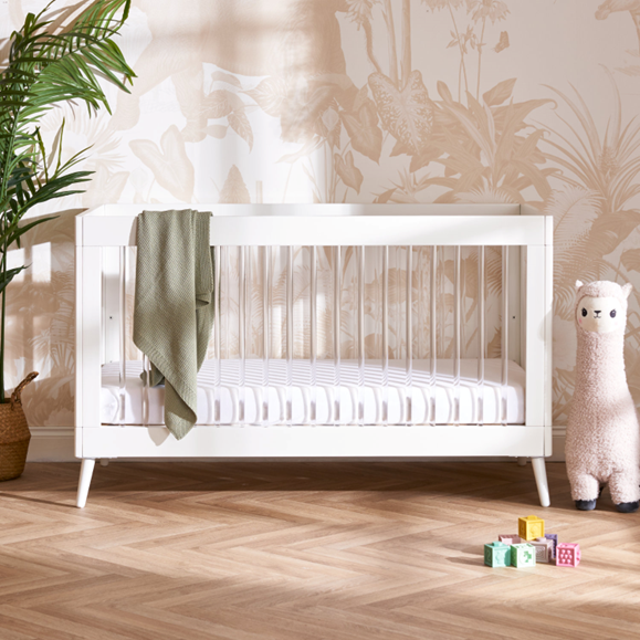 Obaby Maya Cot Bed - White With Acrylic