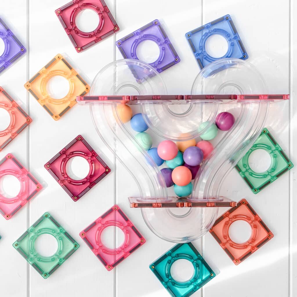 Connetix Tiles - 106 Piece Pastel Ball Run Pack by Connetix - Learning Bugs UK